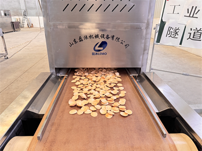 微波隧道爐在非油炸膨化食品生產(chǎn)中的應用具有多重優(yōu)勢