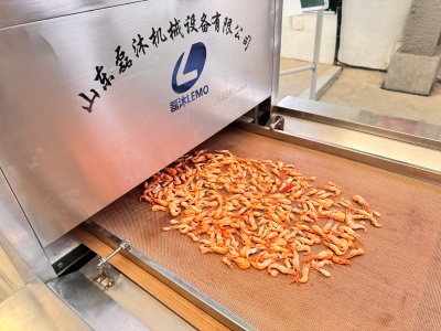 微波烘烤隧道爐在烤蝦方面的應用